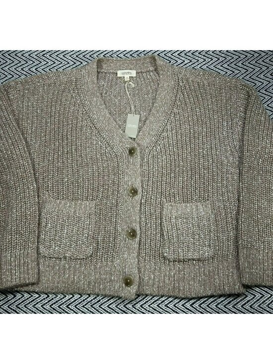 Haven Sweaters - Haven Womens Knit Button Cardigan Taupe Medium Recycled Blend NWT